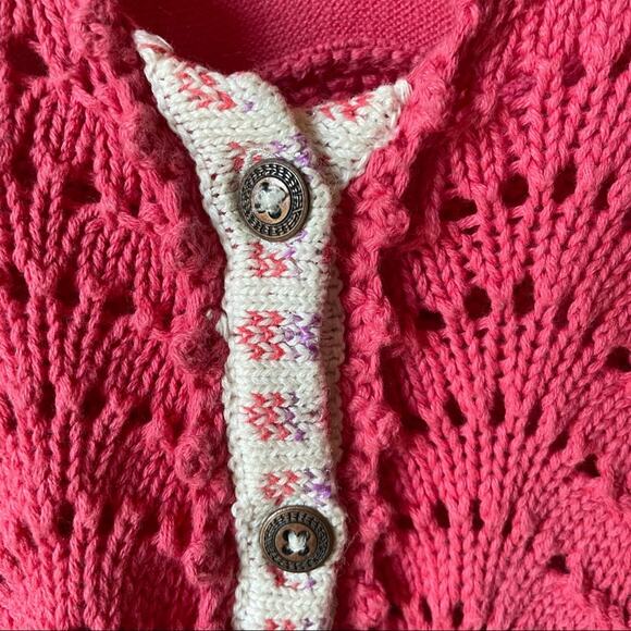 Free People Pink Cardigan Sweater Size Medium - Picture 9 of 11